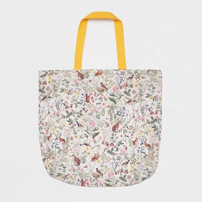 花卉印花尼龙托特包可折叠