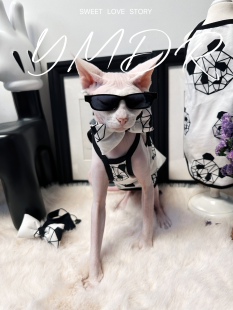 YMDR原创德文衣服德文猫帽子无毛猫衣服夏季潮酷拍照炸街出行穿搭