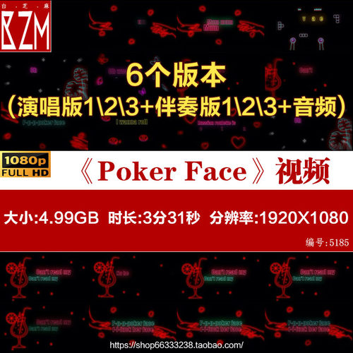 Lady Gaga - Poker Face 动态排版歌词含伴奏音乐livehouse