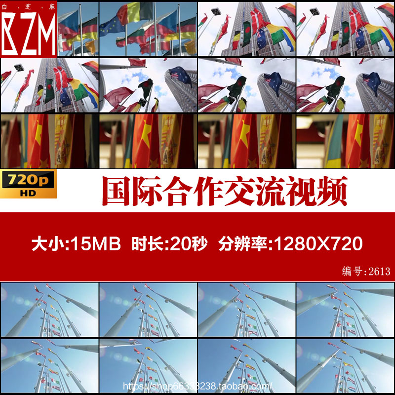 国际合作交流会议联合国国际合作交流会议旗帜视频素材