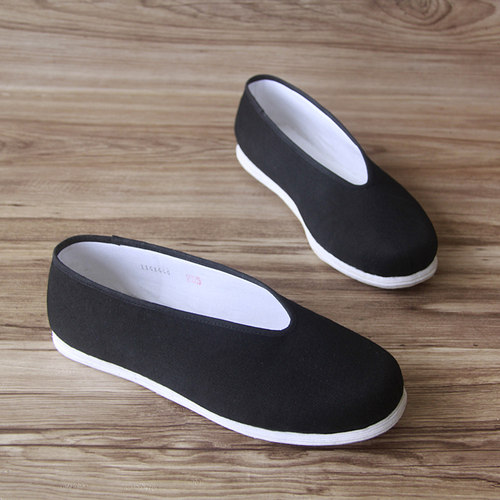 全手工圆口太极练功薄底轻质布鞋