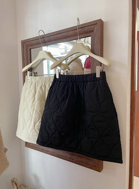 好搭又好穿！松紧腰压棉保暖休闲松紧腰直筒五分裙