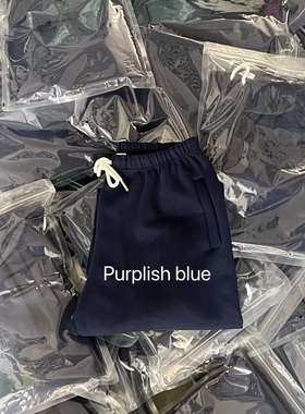 春款 韩国运动长裤抽绳束脚慵懒舒适牛奶丝卫裤宽松藏蓝色休闲裤