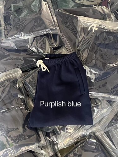 春款 韩国运动长裤抽绳束脚慵懒舒适牛奶丝卫裤宽松藏蓝色休闲裤