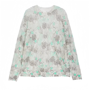 1695NTWM 混纺水彩花卉针织衫 YLANGENE
