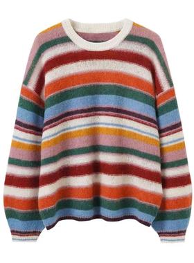 衣长61起【YLANGENE】彩色条纹羊毛针织衫88320DDOD