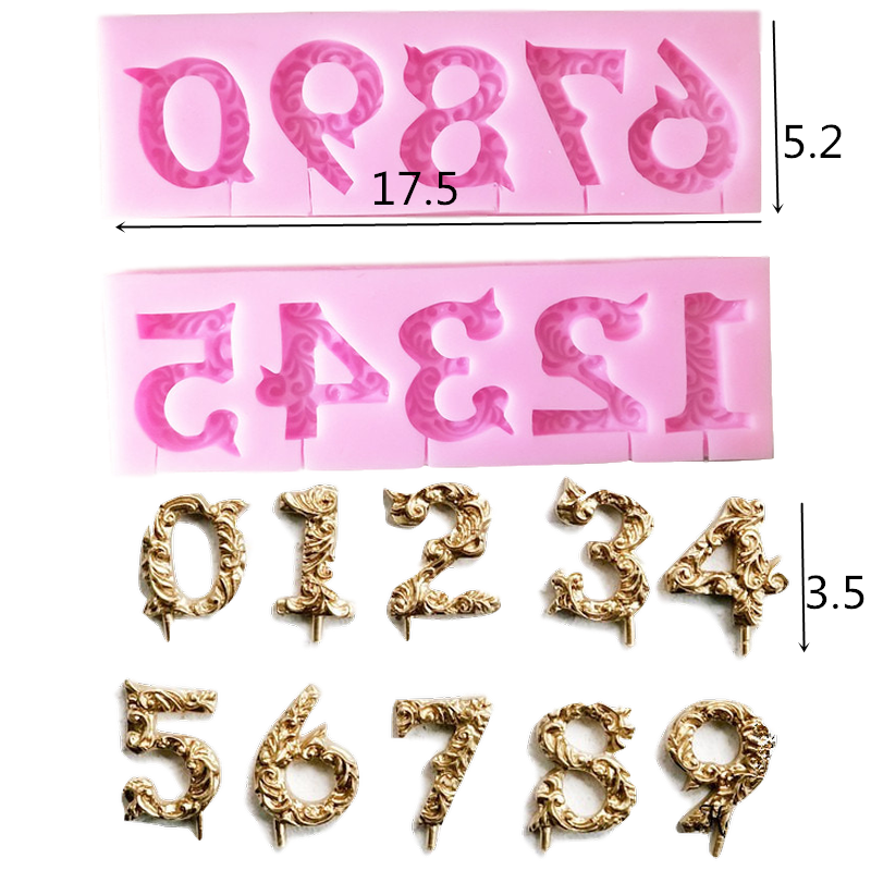 翻糖数字巧克力树脂滴胶蜡烛模具