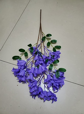 蓝花楹假花枝蓝色花材绑树花卉落叶树干蓝花紫色花装饰真树