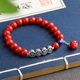 2026马年足银平安喜乐红绳手链女本命年编织复古朱砂手链男民族风