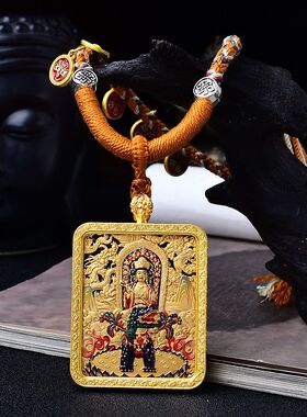五爷唐卡文殊唐卡纯铜双面唐卡珐琅彩唐卡鎏金唐十二生肖招财平安