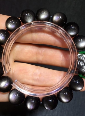 2026马年天然银曜石男款醒狮手链转运女款单圈情侣款手串手饰