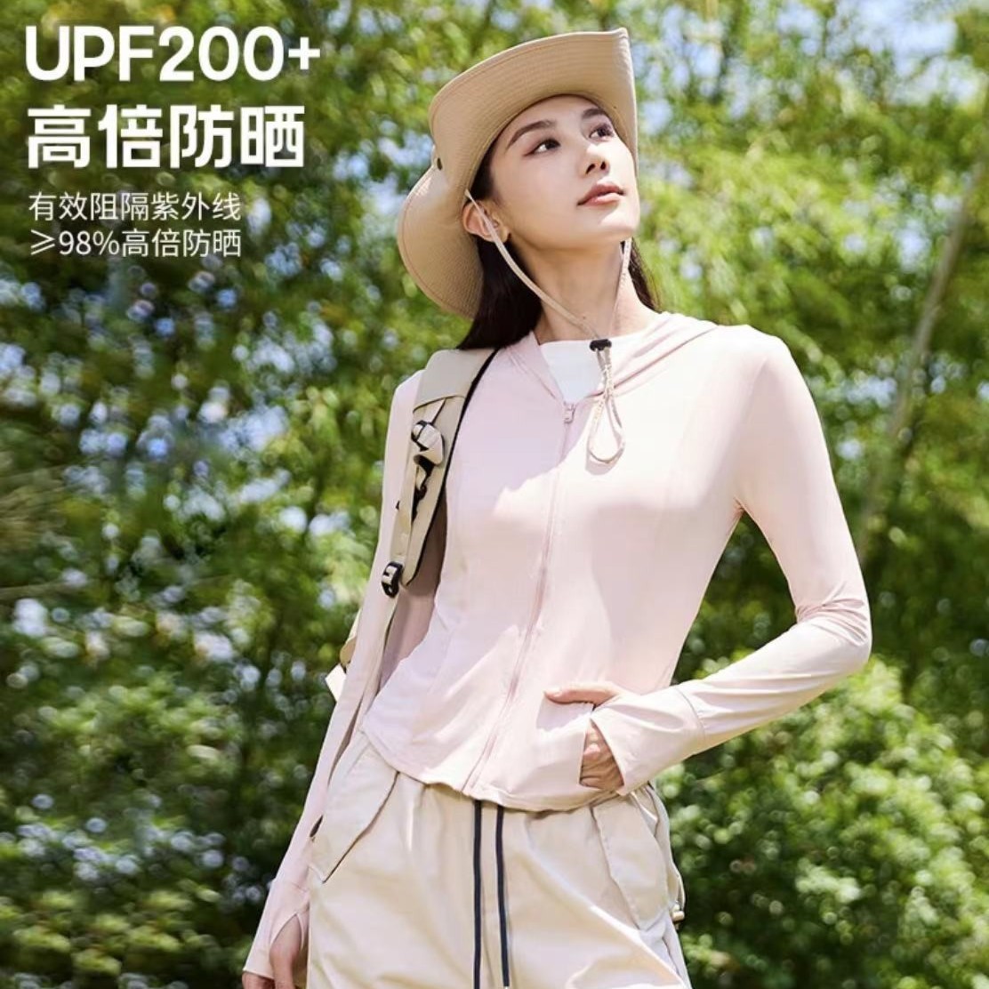 歌姿羽防紫外線涼感夏2025修身顯瘦連帽透氣運(yùn)動(dòng)防曬衣