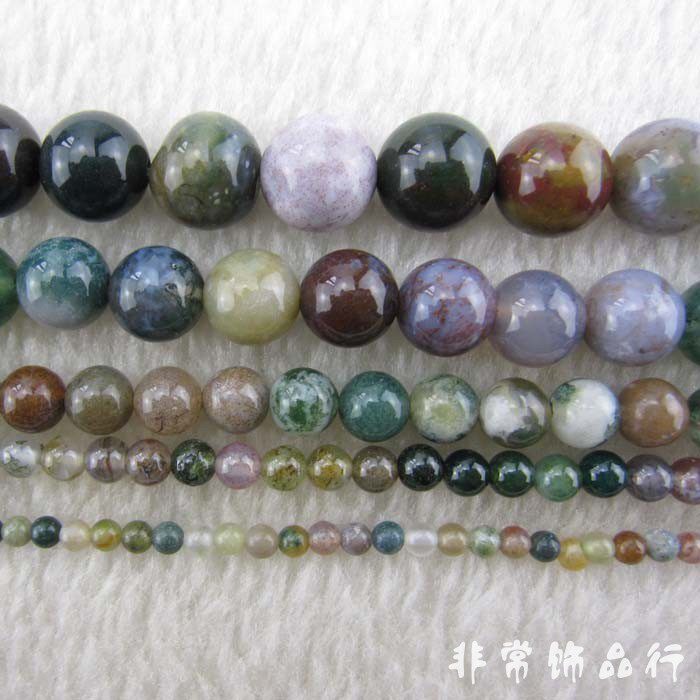 2-16mm天然印度玛瑙圆珠散珠子 七彩玉手工饰品配件 手链手串隔珠