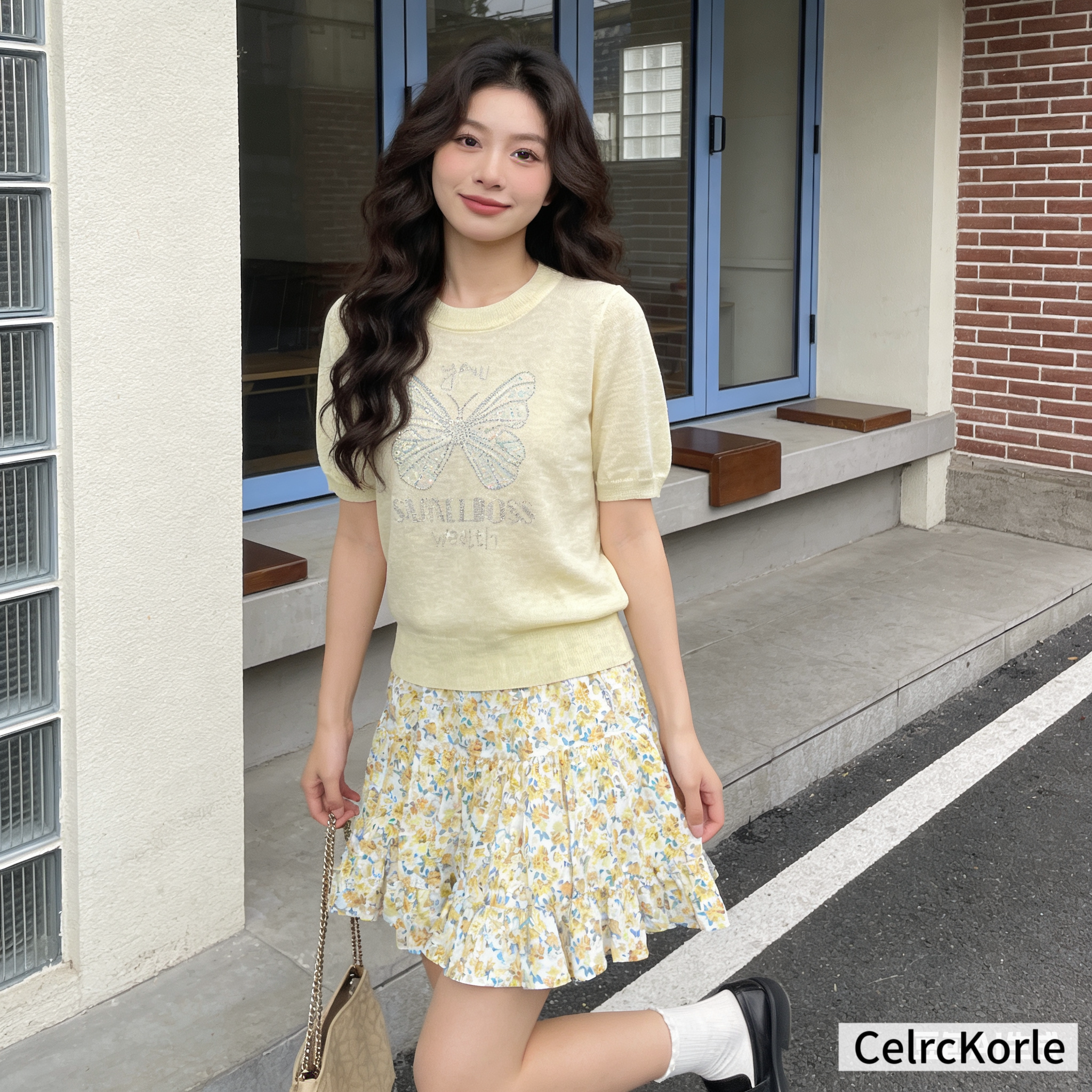 正肩短袖t恤女夏季新款宽松洋气减龄遮肚子半袖上衣体恤潮牌套装