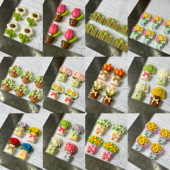 12款 花束花朵系列多孔小鼻嘎硅胶模具diy手工石膏粘土模具