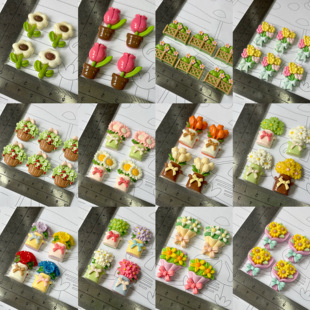 12款花束花朵系列多孔小鼻嘎硅胶模具diy手工石膏粘土模具