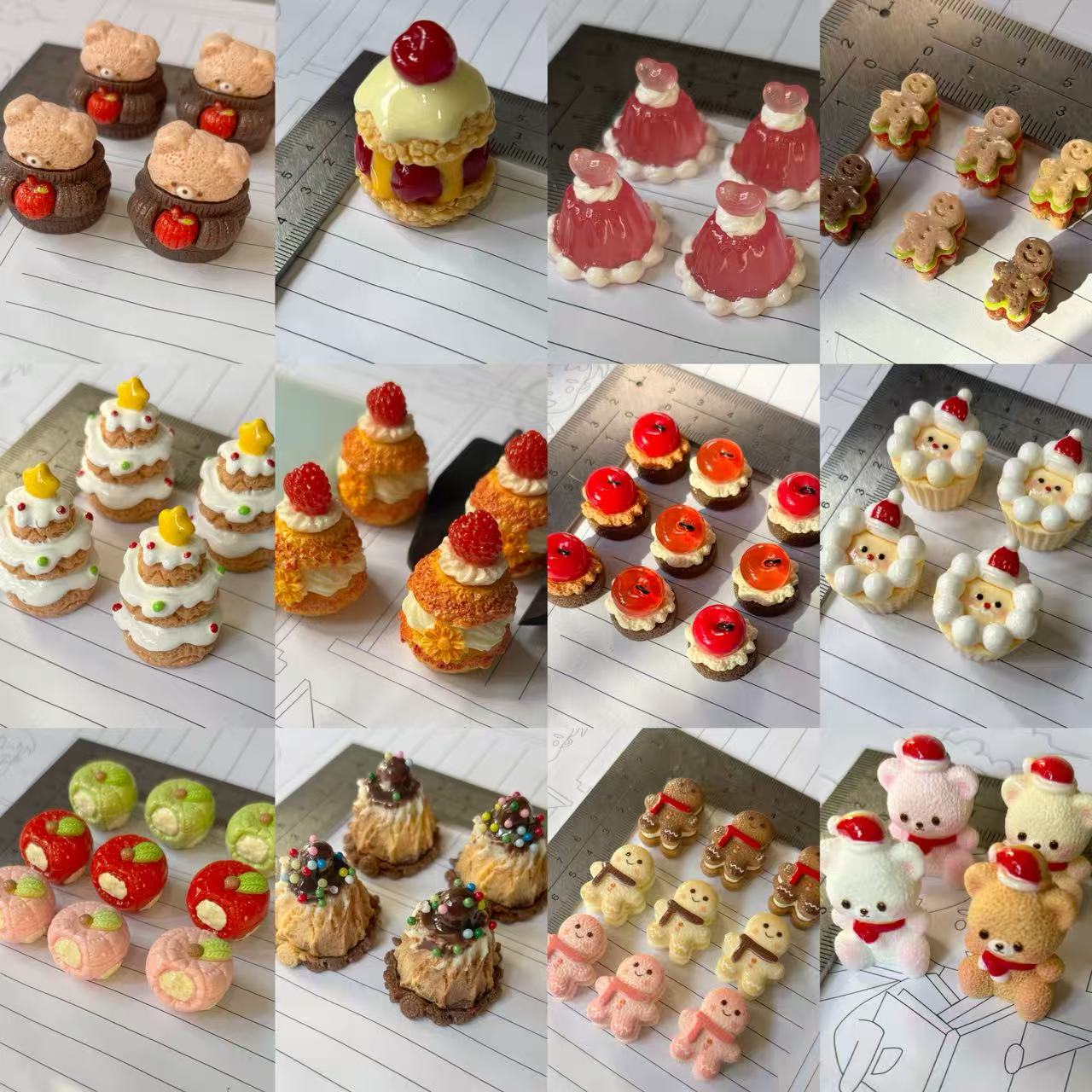 19款圣诞系列卡通甜品多孔小鼻嘎硅胶模具diy手工石膏粘土模具