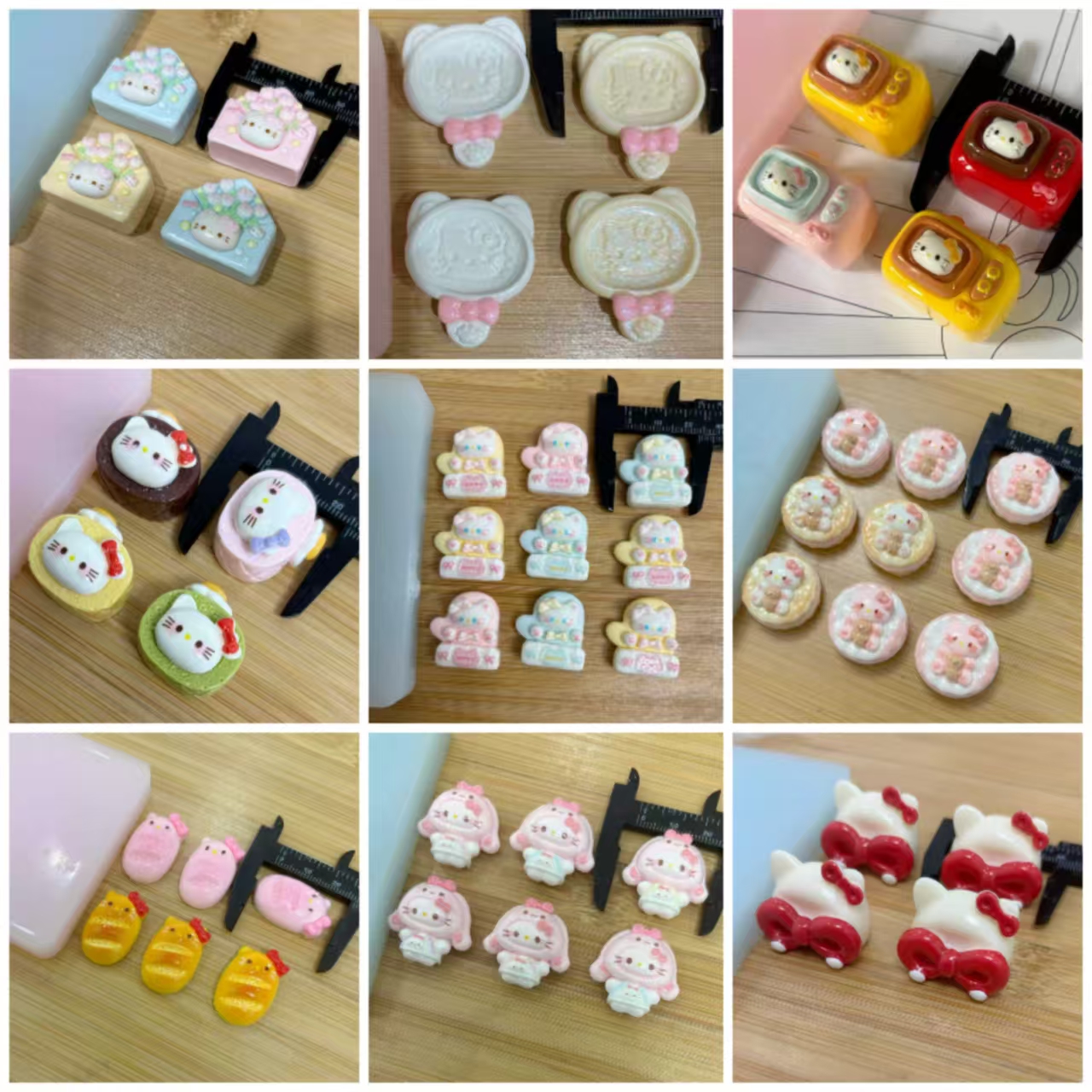 9款kt卡通配件系列2多孔小鼻嘎硅胶模具diy手工石膏粘土模具