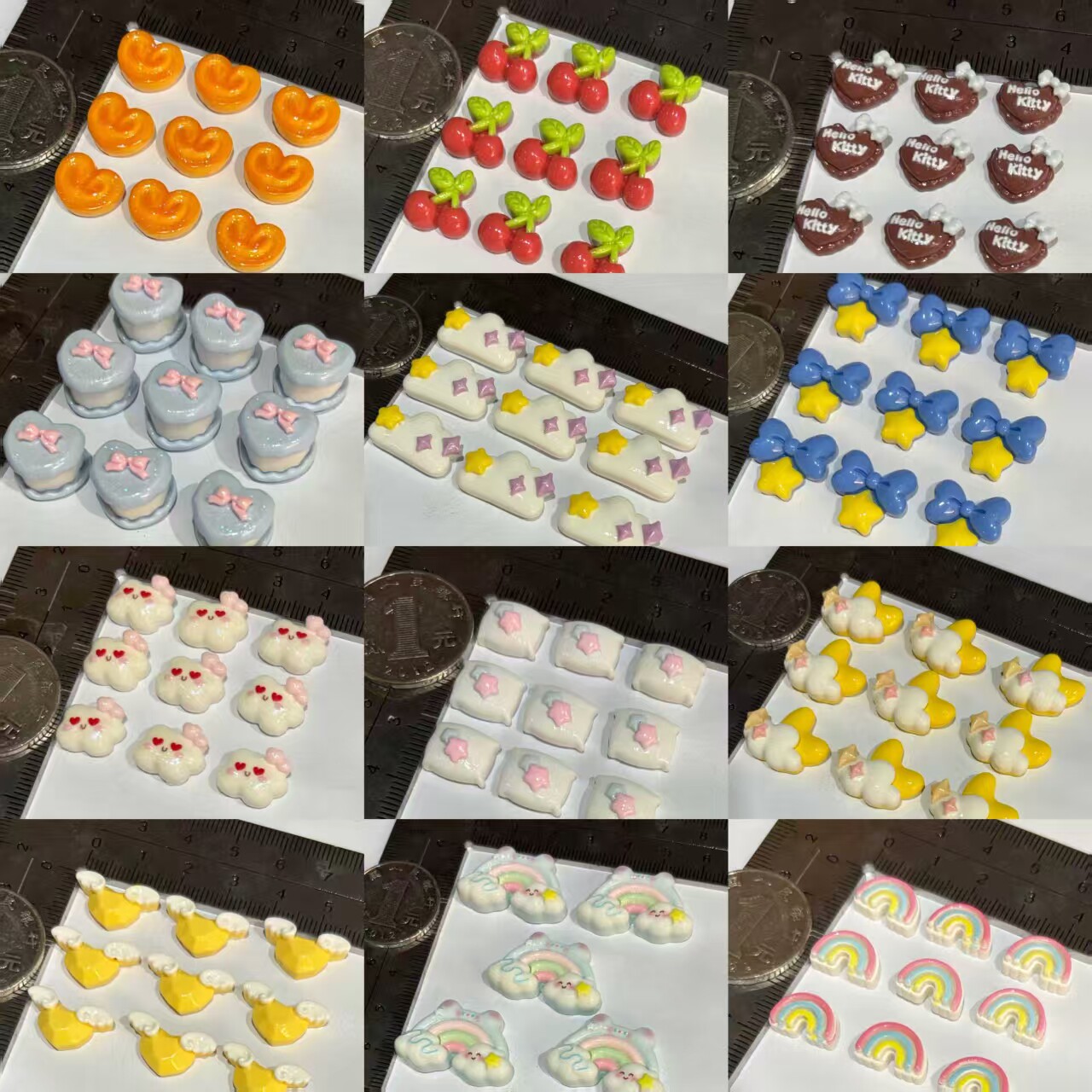 12款食玩元素星月彩虹系列多孔小鼻嘎硅胶模具diy手工石膏粘土