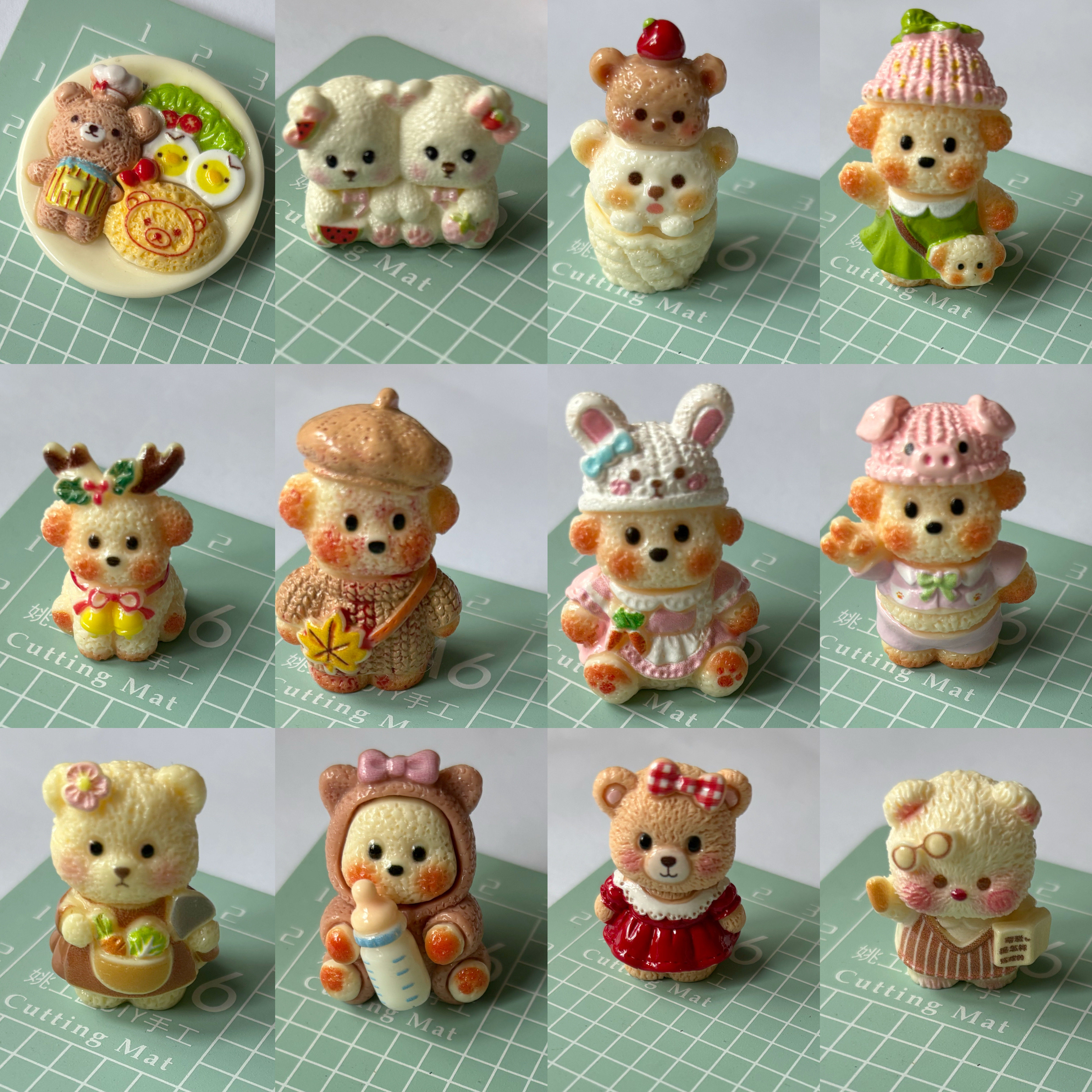 12款小熊狗狗卡通配件多孔硅胶模具diy手工石膏粘土模具,厨房/烹饪用具,烘焙模具,淘宝优惠券,粉丝福利购,淘宝优惠卷