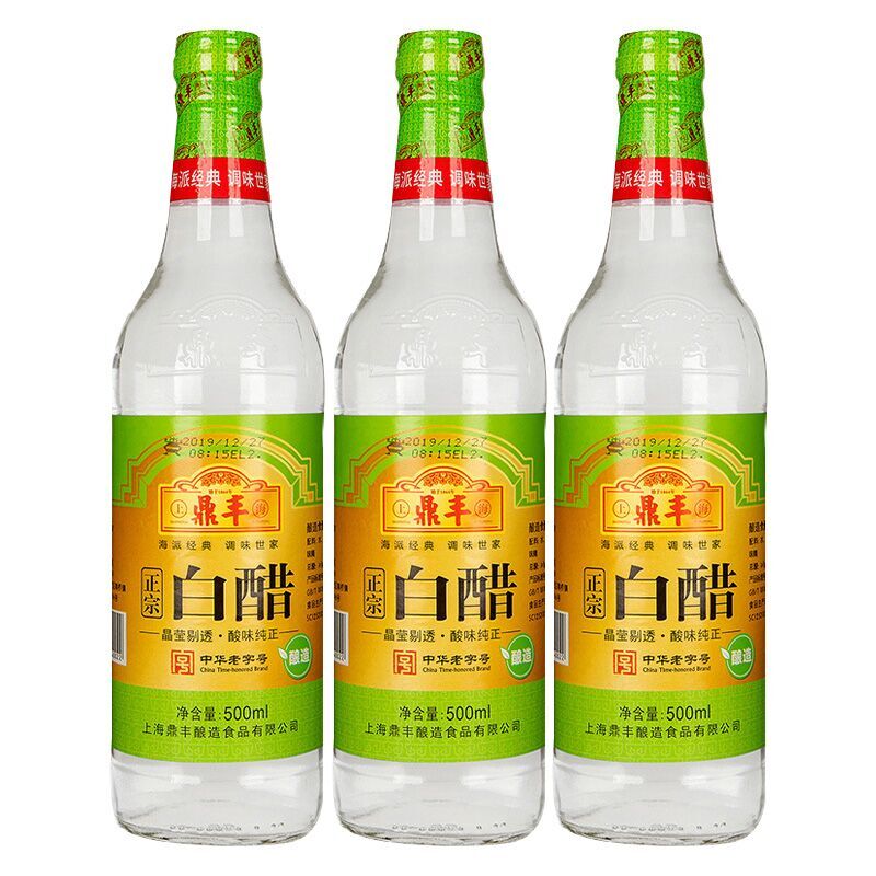 上海鼎丰白醋500ml醋调味料凉拌馄饨醋饺子醋食用醋家用酿造食醋