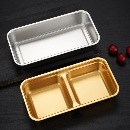 不锈钢调料碟味碟金色带盖餐具