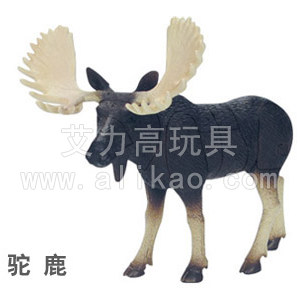 驼鹿拼装动物益智玩具