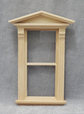 1:12娃娃屋dollhouse迷你家具diy配件门窗 素坯尖顶窗 欧式