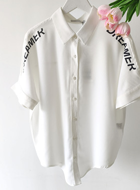 飘蕾2025夏PR521101LC394短袖T恤女宽松圆领套头百搭纽扣上衣
