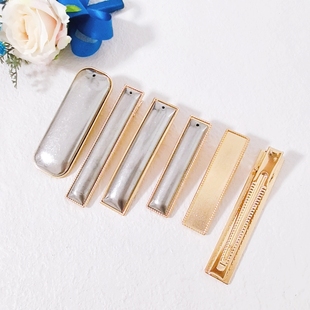 爆款非遗宋锦合金发夹手工diy底胚材料汉服发饰平夹边夹团建素胚