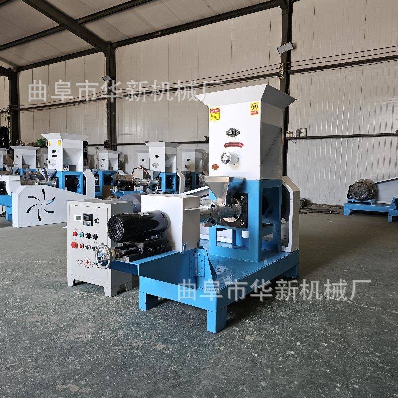 牛蛙鱼虾水产浮水饲料膨化机小型猫粮制作机宠物粮冷却成型机