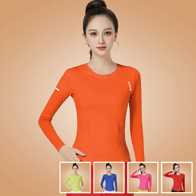 广场舞服装新款长袖速干运动上衣