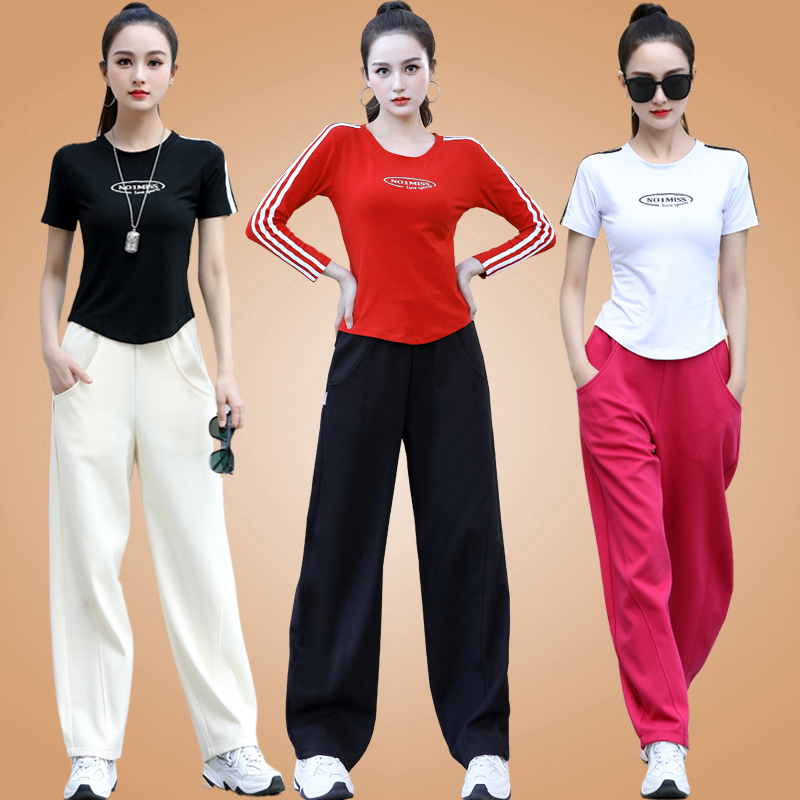 2023网红广场舞服装运动新款套装
