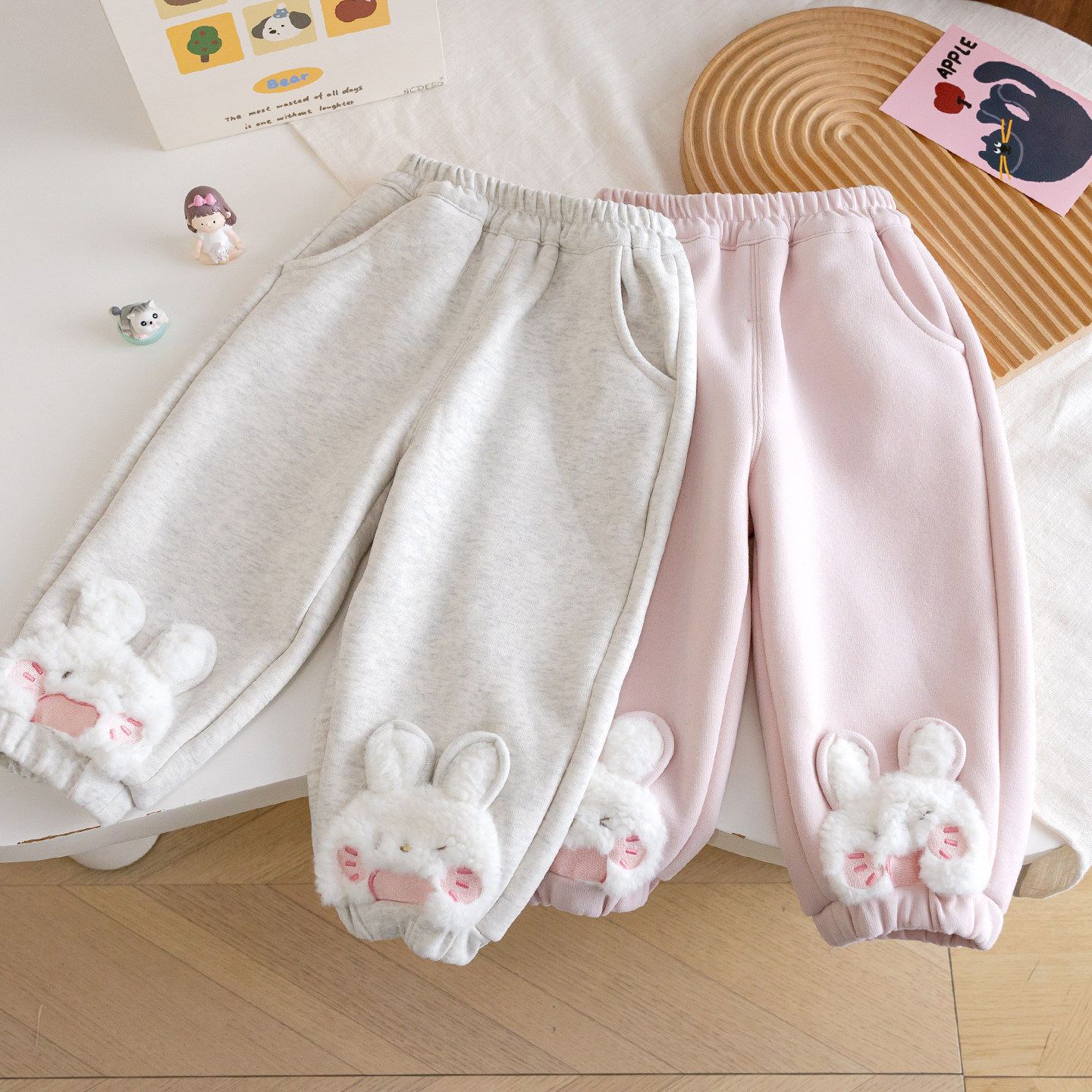 女童立体兔子束脚卫裤加绒休闲裤秋冬洋气儿童裤子,童装/婴儿装/亲子装,裤子,淘宝优惠券,粉丝福利购,淘宝优惠卷