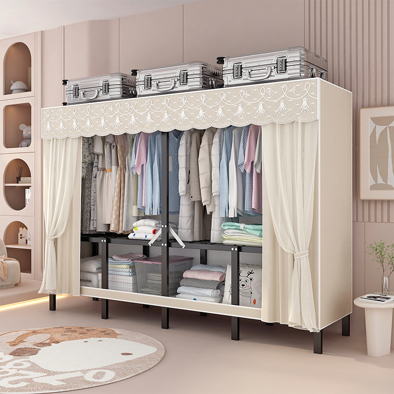 免安装折叠简易布衣柜出租房用