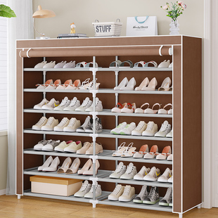 柜防尘宿舍鞋 架出租房用带门鞋 子收纳架 架子家用门口多层简易鞋 鞋