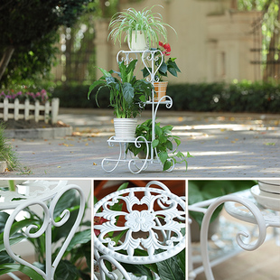 索尔诺铁艺花架 落地式花盆架多层室内外欧式客厅阳台绿萝花架子