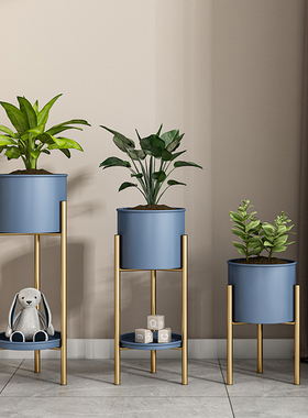 轻奢多层铁艺花架室内客厅绿萝花架子阳台多肉吊兰落地花盆置物架