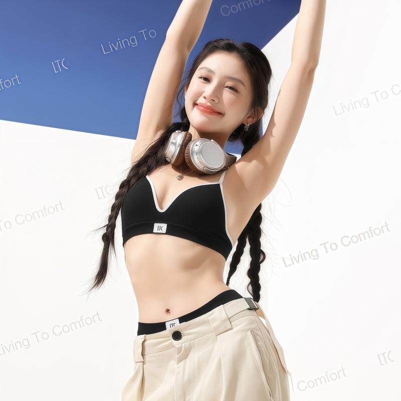 小胸款莫代尔三角杯文胸细肩带法式性感美背内衣深V聚拢透气舒适