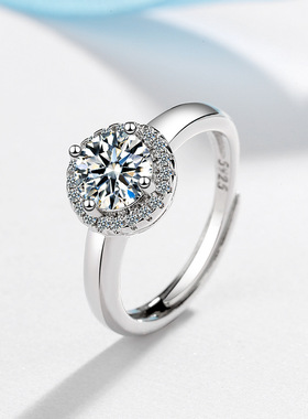 戒指女硞石镶钻闪亮镀白金戒指婚礼珠宝饰品女朋友闺蜜生日礼物