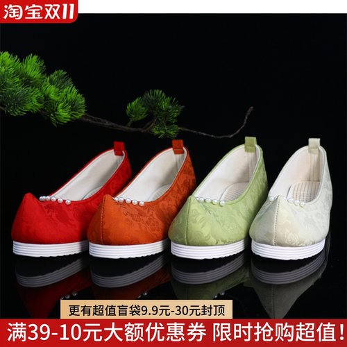 内增高中国风亚麻汉服鞋