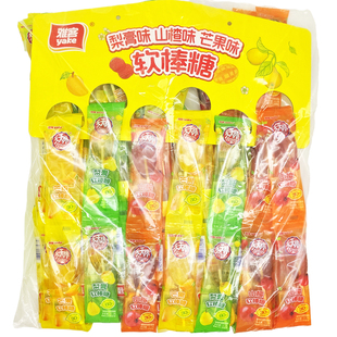 雅客天天棒软棒糖棒棒糖果挂板装 80支梨膏味山楂味芒果味儿童礼物