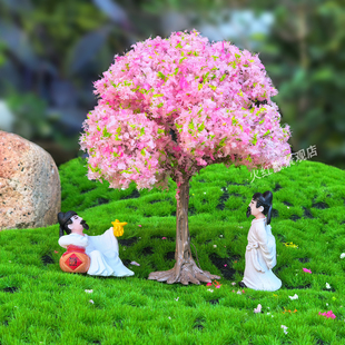 仿真绿植森林小树大樱花树果树模型展示柜微景观沙盘造景摆件材料