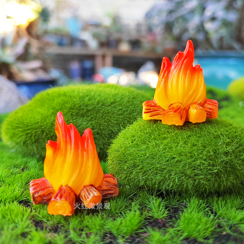 迷你小火苗柴火堆微景观摆件