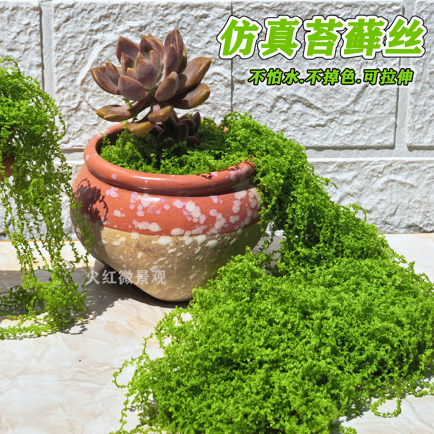 仿真丝状苔藓丝草坪毛线草皮绿植