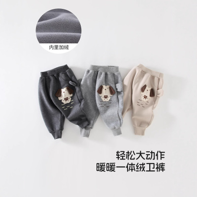 宝宝裤子秋冬季一体绒加厚加绒