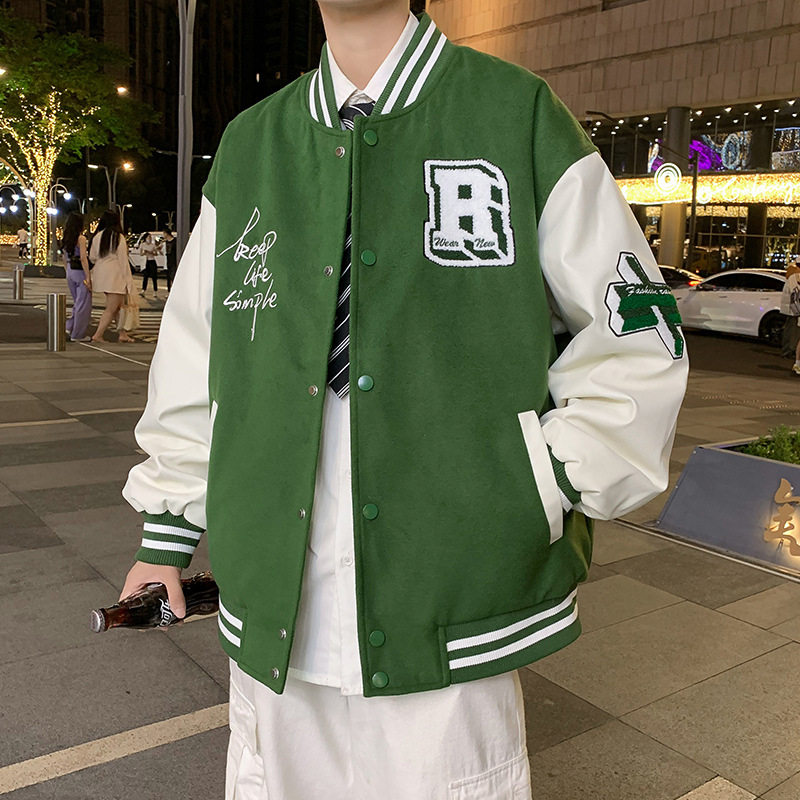 2023冬季新款港风男式羽绒服时尚潮牌棒球服90白鸭刺绣外套男