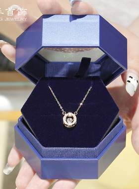 跳动的心纯银项链女ins风水晶轻奢吊坠小众设计感百搭锁骨链饰品