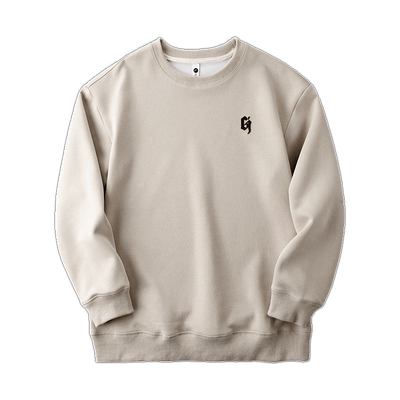 纯色卫衣男秋冬圆领宽松美式刺绣男生上衣休闲长袖加绒打底衫男士