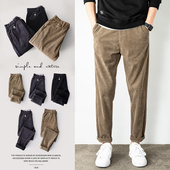 子男士 轻商务休闲长裤 秋冬款 灯芯绒裤 微锥小脚直筒裤 宽松男裤 男士